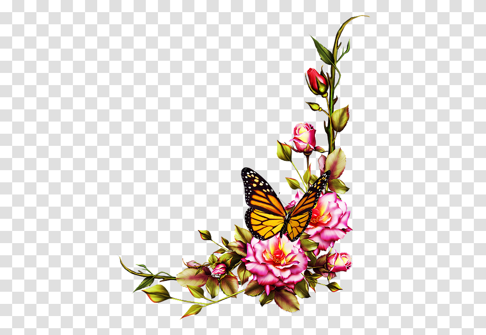 Flower File Frame Flowers And Borders, Plant, Flower Arrangement, Animal, Insect Transparent Png