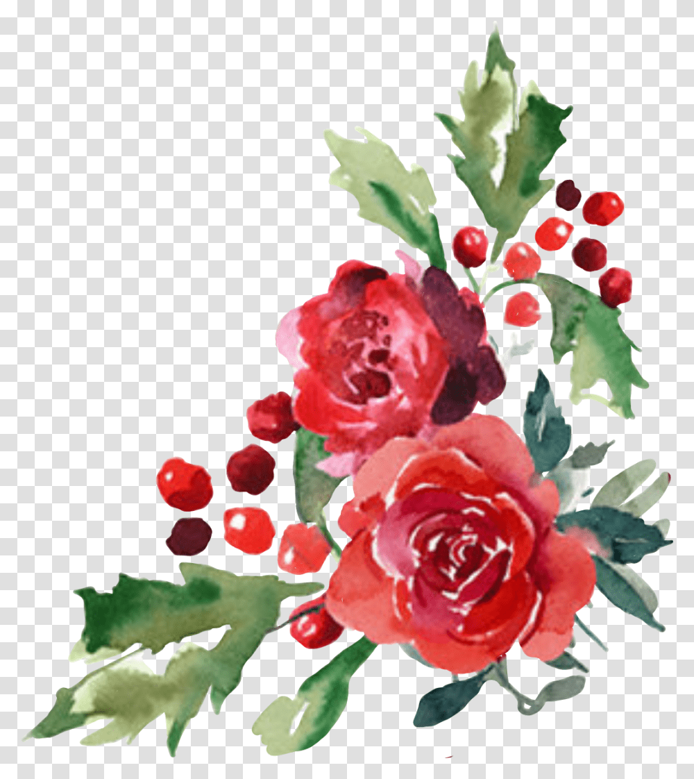 Flower Flor Flores Cornerdesign Red Watercolor Flowers, Plant, Blossom, Flower Arrangement, Flower Bouquet Transparent Png