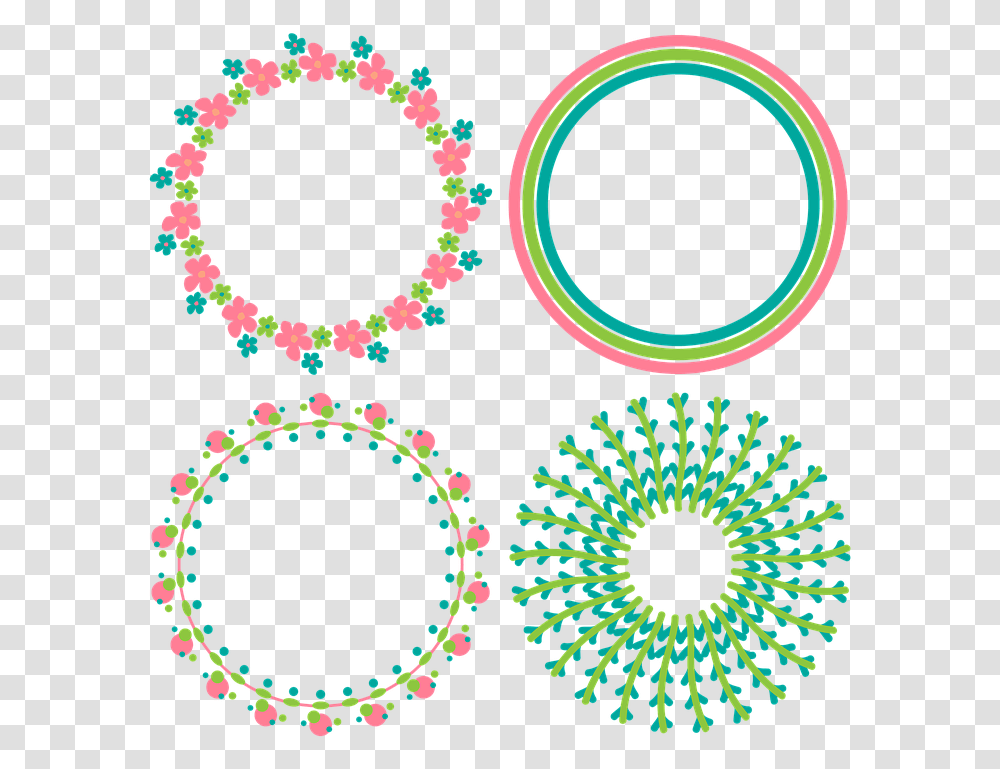 Flower Floral Botanical Flower Frame Border Circular Design Pattern, Accessories, Accessory, Jewelry, Rug Transparent Png