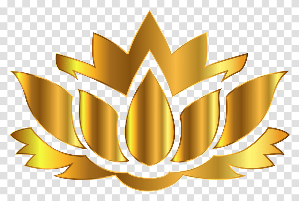 Flower Floral Lotus Gold Lotus Flower Clipart, Lighting, Text, Crown, Jewelry Transparent Png