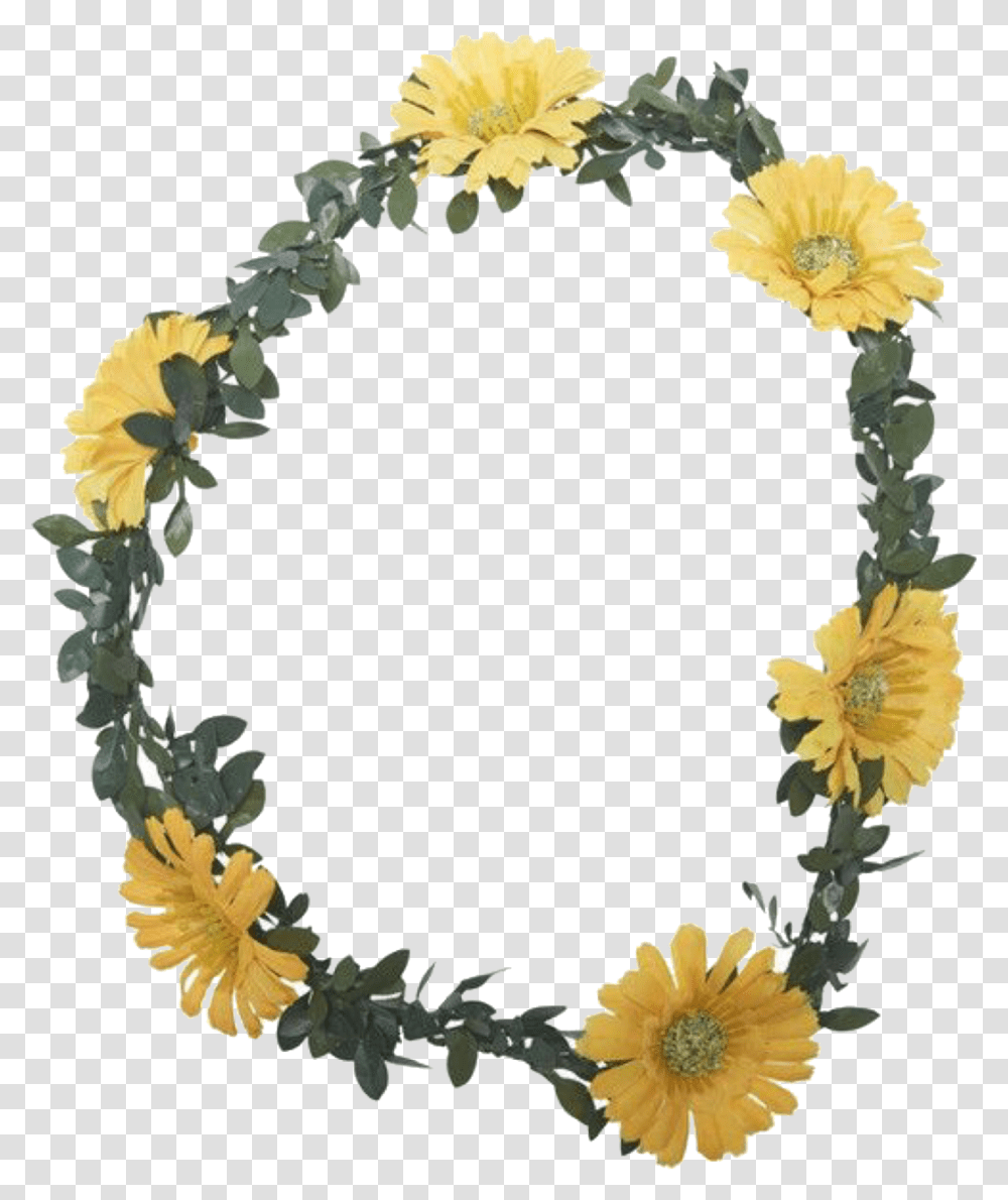 Flower Flowers And Overlay Image Sunflower, Wreath, Plant, Blossom Transparent Png
