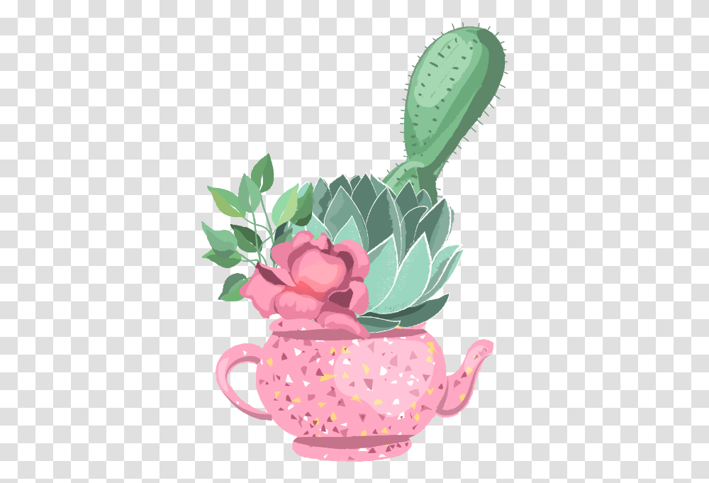 Flower Flowers Cactus Watercolor Pinkwatercolor Teacup, Pottery, Teapot, Plant, Blossom Transparent Png
