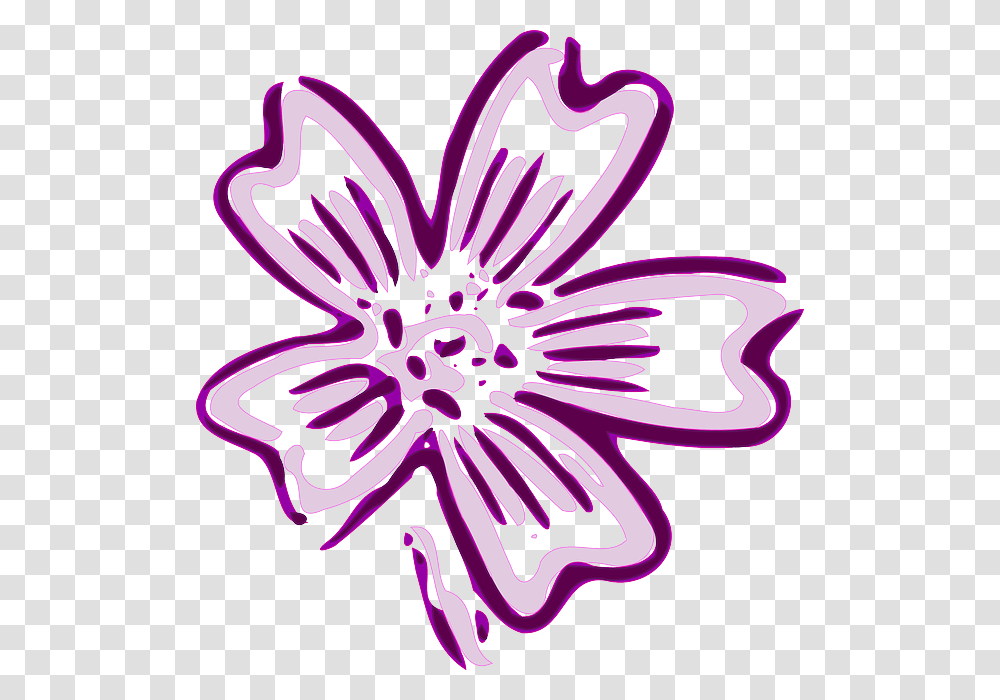 Flower Flowers Cartoon Purple Plant Violet Colors Flowers Clip Art, Petal, Blossom, Lobster Transparent Png