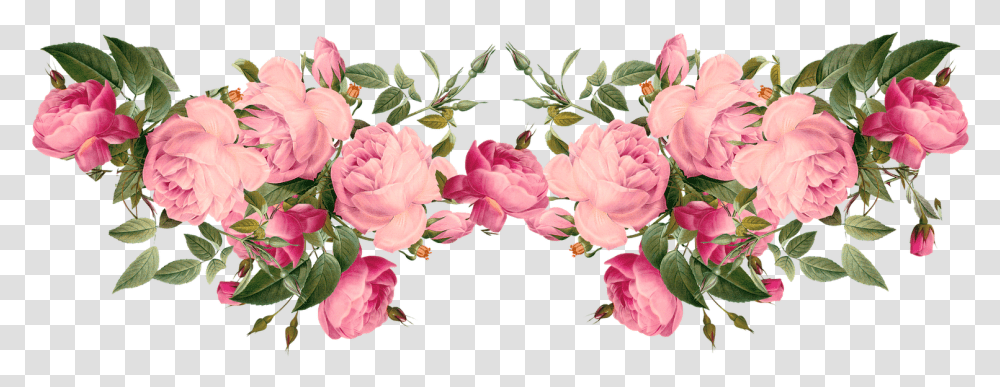 Flower Flowers Crown Flowercrown Pink Pinkflower Vintage Flowers Border, Plant, Blossom, Peony, Rose Transparent Png