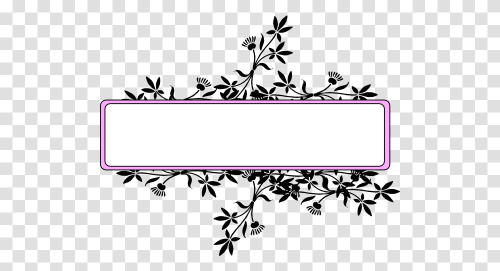 Flower Frame Black And Pink Clip Art Small Flower Frame, Tool, Text, Team Sport, Baseball Transparent Png