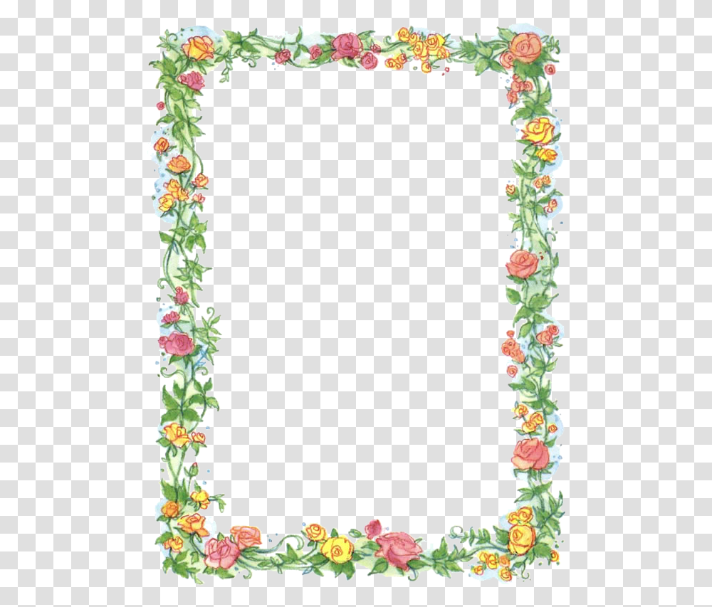 Flower Frame Clipart Floral Border Clip Art, Plant, Ornament, Lei, Flower Arrangement Transparent Png
