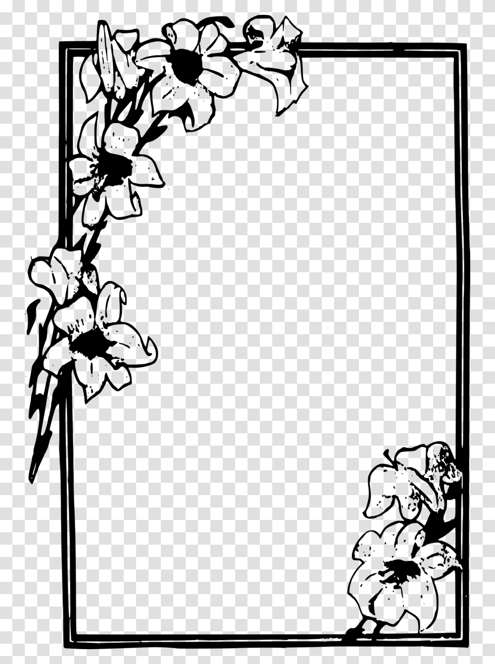 Flower Frame Clipart Flower Frame Clipart Black And White, Gray, World Of Warcraft Transparent Png