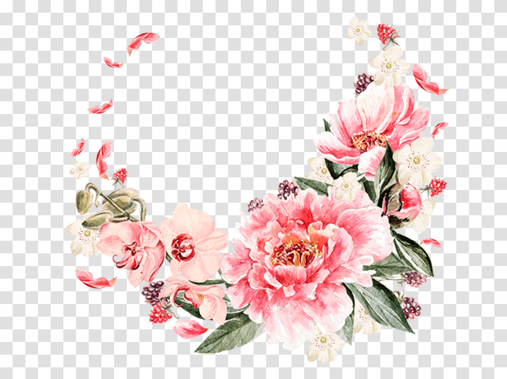 Flower Frame Cute Kawaii Circle Flower Frame, Plant, Blossom, Floral Design, Pattern Transparent Png