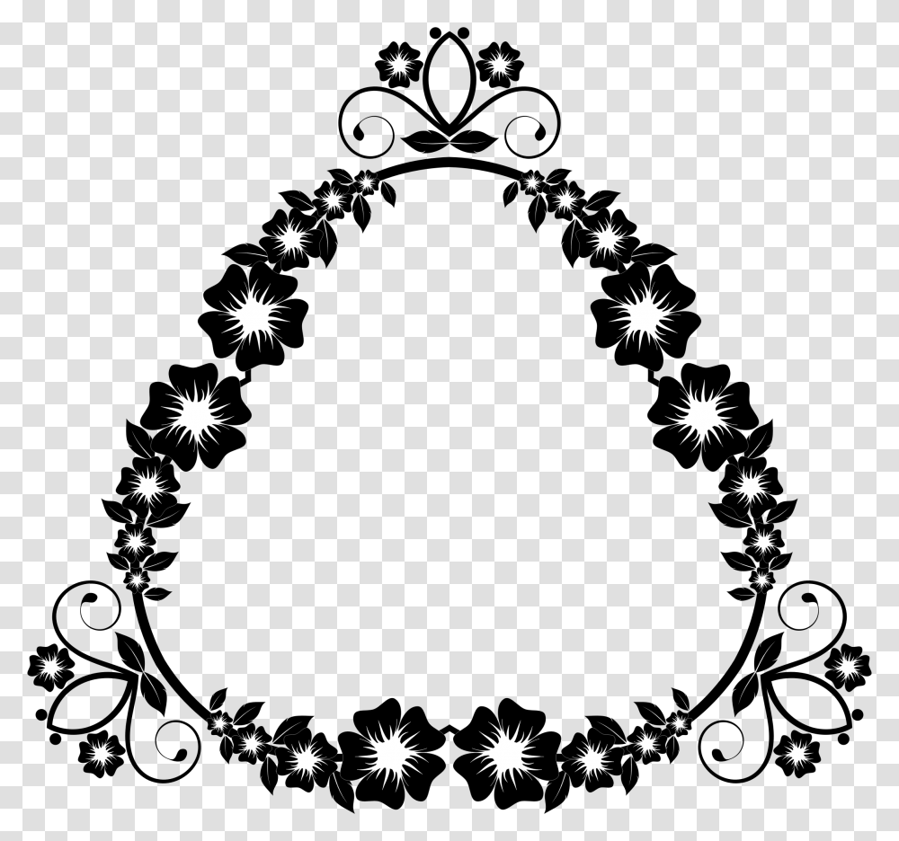 Flower Frame Extrapolated 30 Clip Arts Flower Frame Black And White, Star Symbol, Silhouette, Triangle Transparent Png