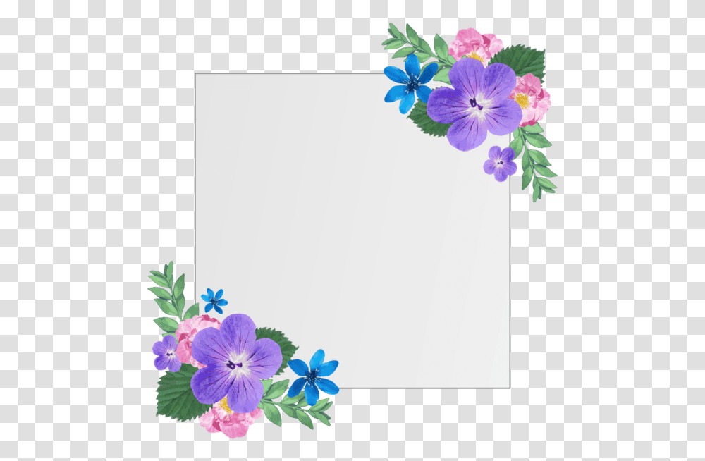 Flower Frame Image Free Download Bilderrahmen, Geranium, Plant, Blossom, Graphics Transparent Png