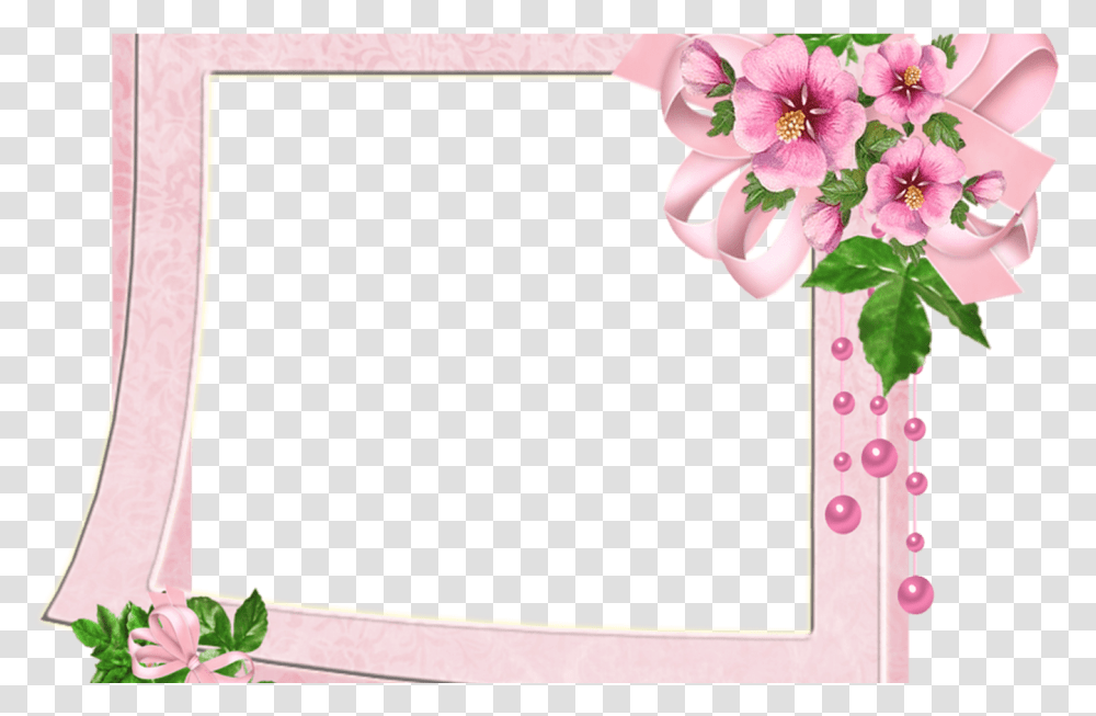Flower Frame Pink, Plant, Blossom, Floral Design, Pattern Transparent Png