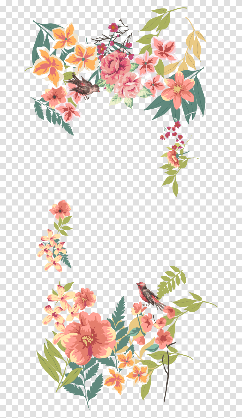 Flower Frame Vector, Plant, Ornament, Flower Arrangement, Floral Design Transparent Png