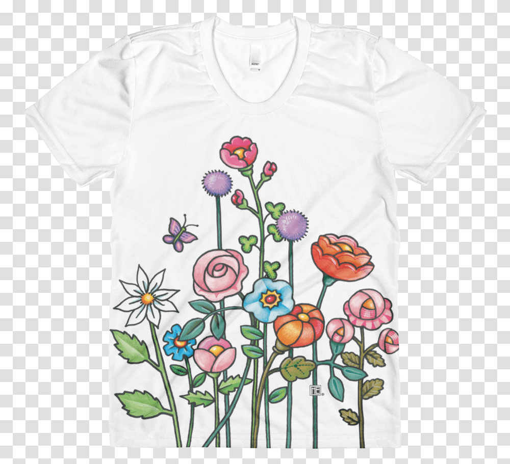 Flower Garden T Shirt Mary Engelbreit Flower Garden Shirt, Clothing, Apparel, Plant, Blossom Transparent Png