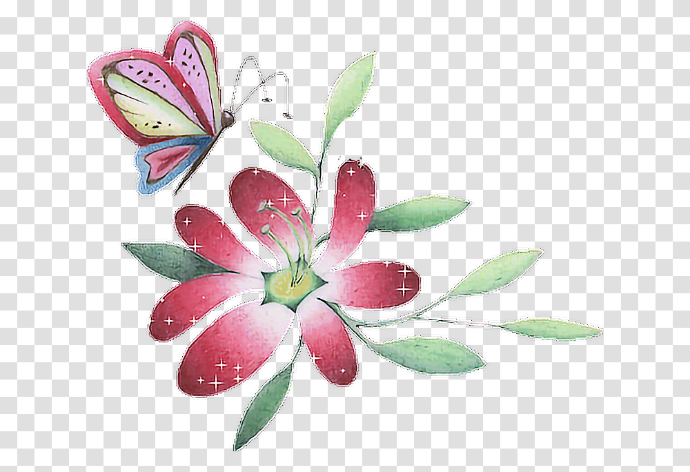 Flower Gif Flor E Borboleta, Plant, Floral Design Transparent Png