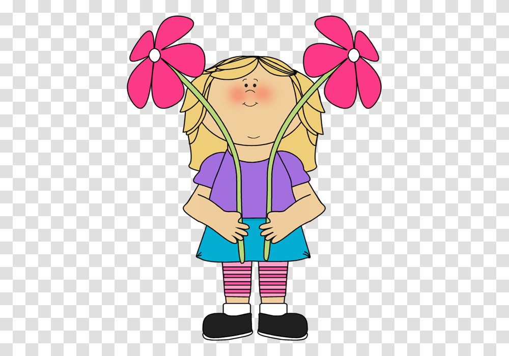 Flower Girl Clip Art, Person, Human, Smelling Transparent Png