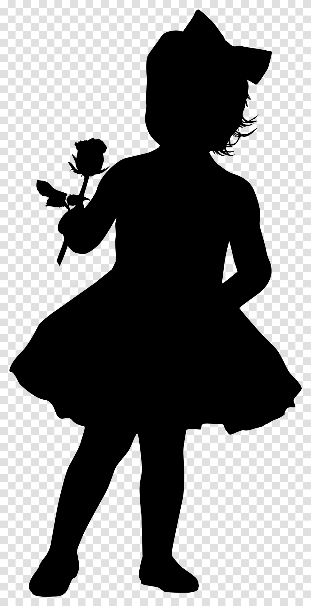 Flower Girl Silhouette, Gray, World Of Warcraft Transparent Png