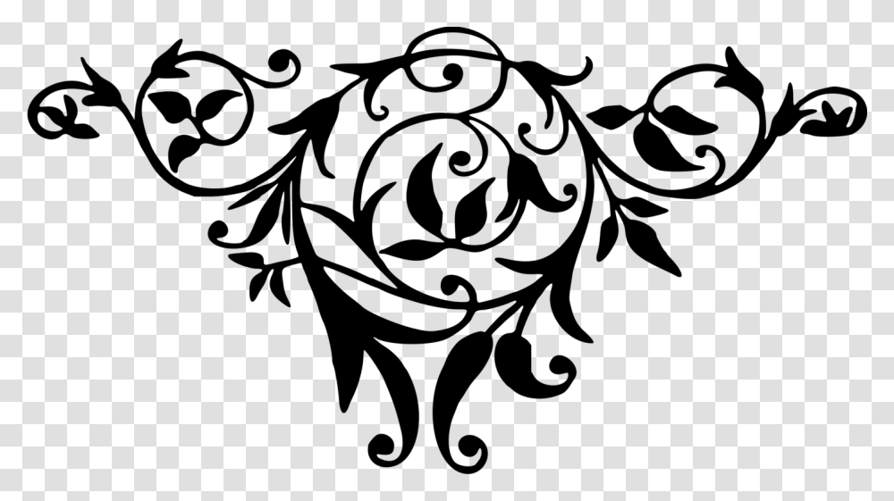 Flower Graphic Design Black And White, Gray, World Of Warcraft Transparent Png