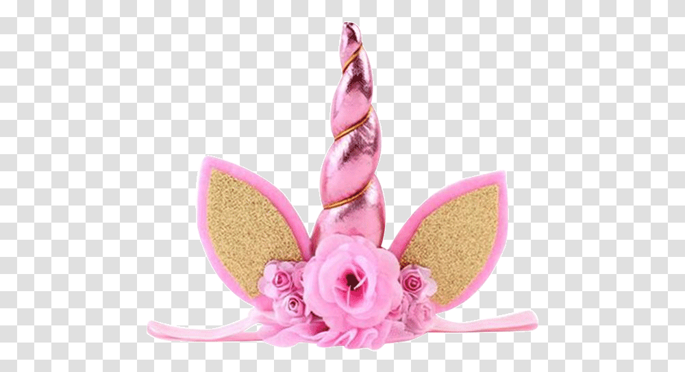 Flower Headband Unicorn Horn Pink, Animal, Person, Human, Plant Transparent Png