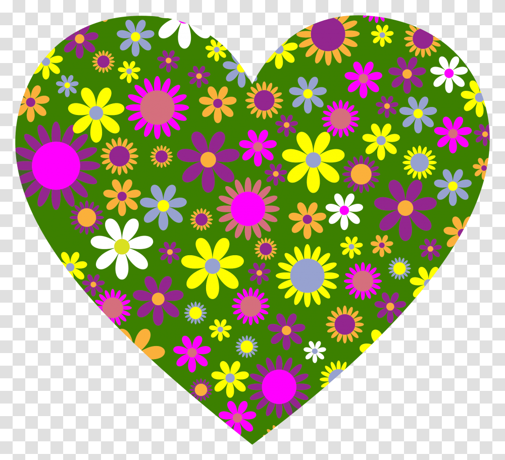 Flower Heart Clipart Vector Library Clipart Thumbs Up With Flowers, Rug Transparent Png