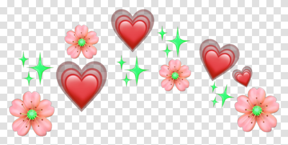 Flower Heart Flowercrown Heartcrown Aesthetic Purple Heart Crown, Star Symbol, Diwali, Pattern Transparent Png