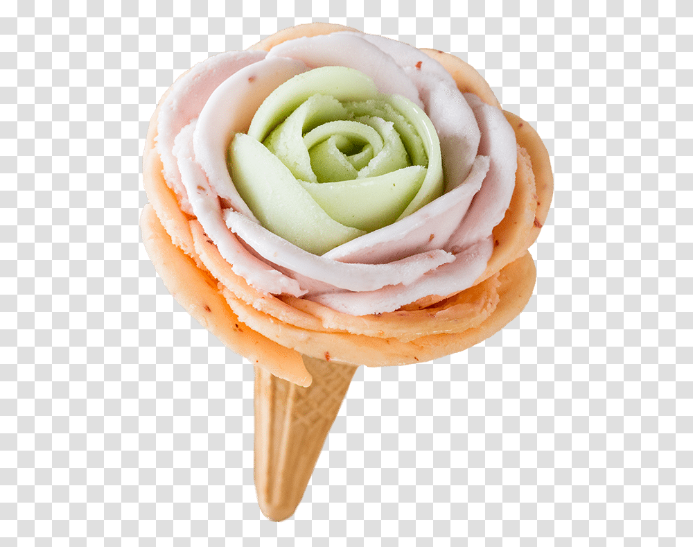 Flower Ice Cream, Dessert, Food, Creme, Rose Transparent Png