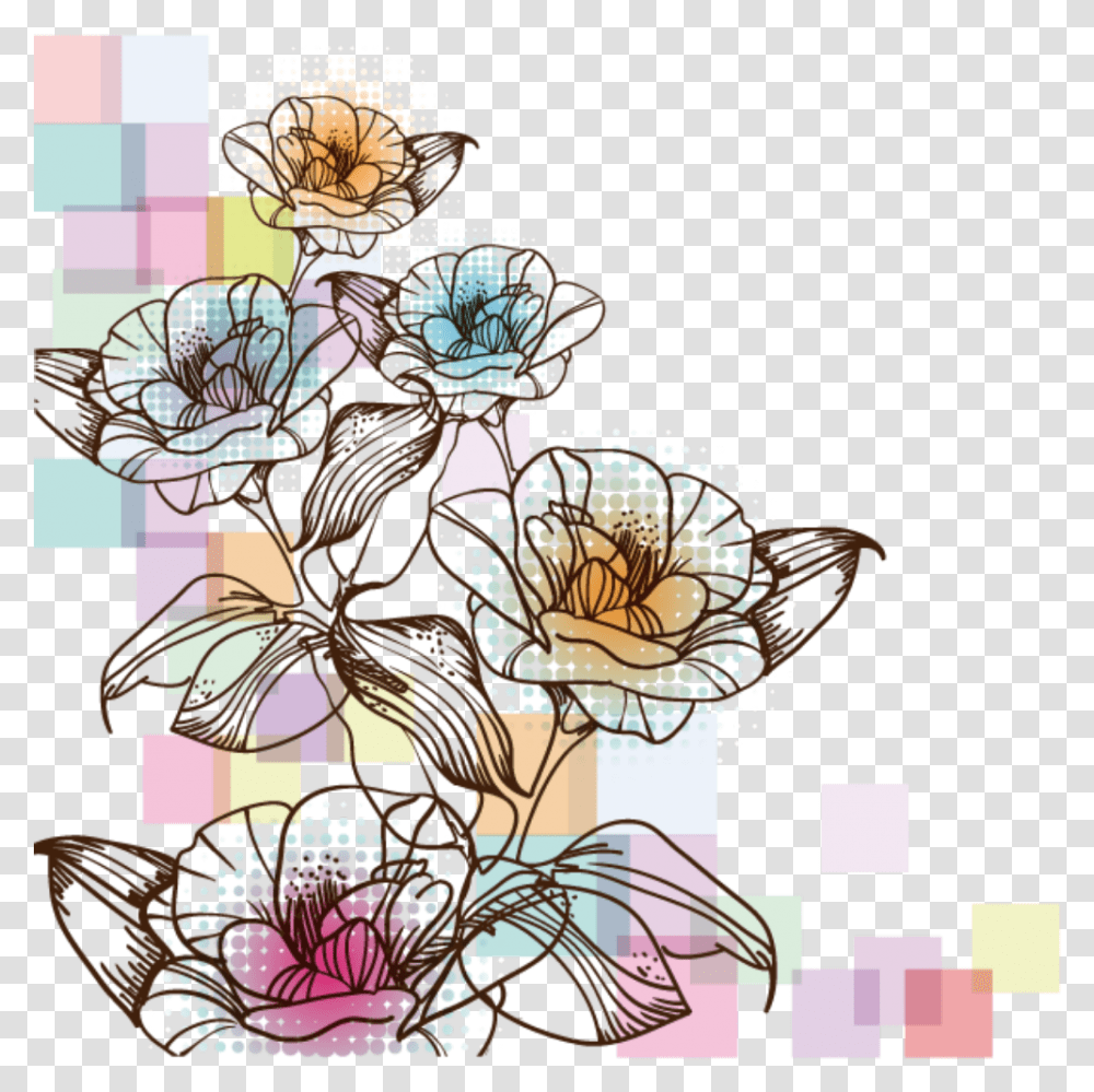 Flower Illustration High Resolution Watercolor Flowers, Collage, Poster, Advertisement Transparent Png