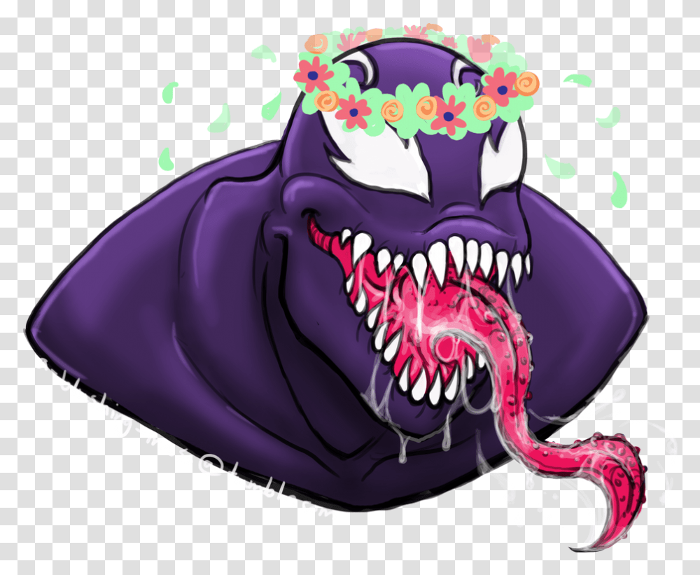 Flower Illustration, Purple, Teeth, Mouth, Birthday Cake Transparent Png