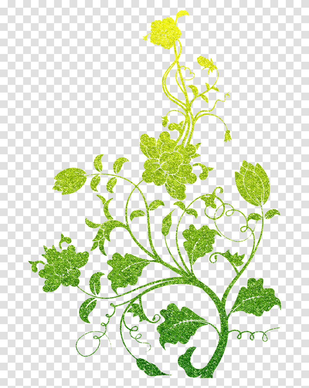 Flower Line Art Silhouette Glitter Free Image On Pixabay Vintage Silueta De Flores, Graphics, Floral Design, Pattern, Rug Transparent Png