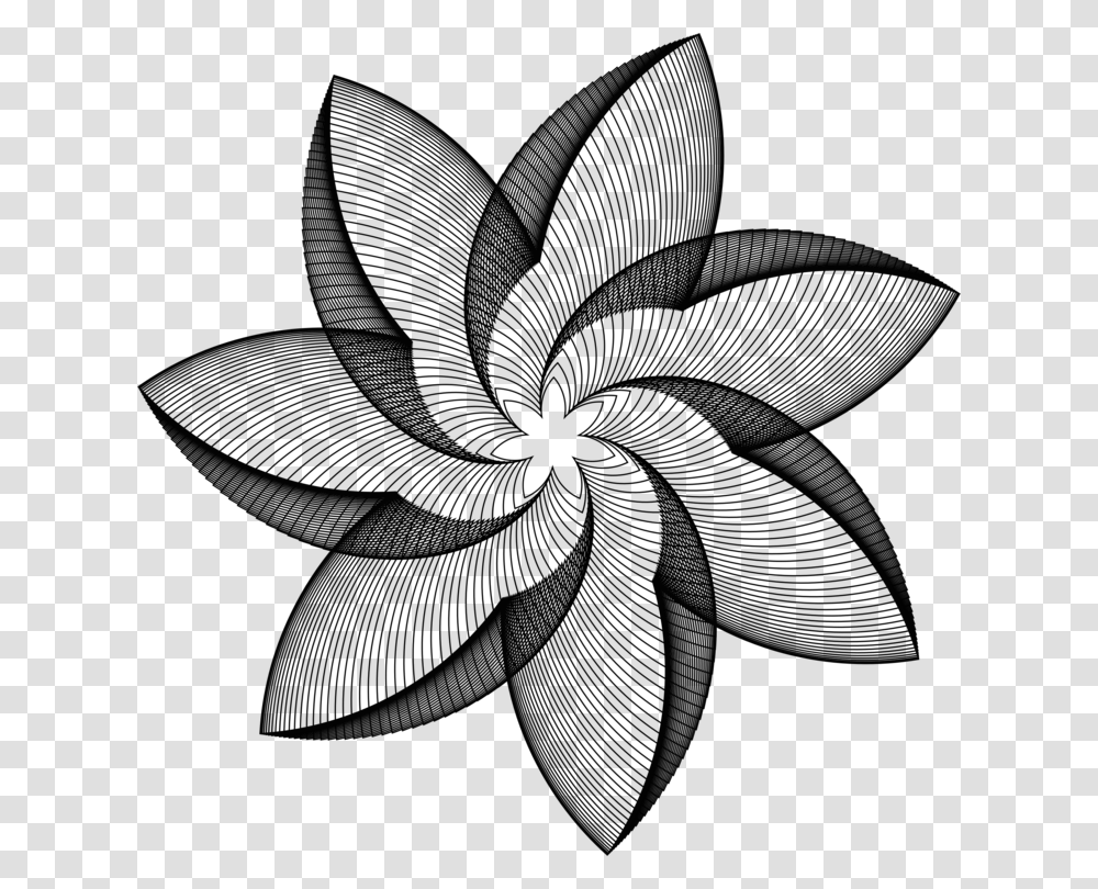 Flower Line Geometric Flower, Pattern, Leaf, Plant, Fractal Transparent Png