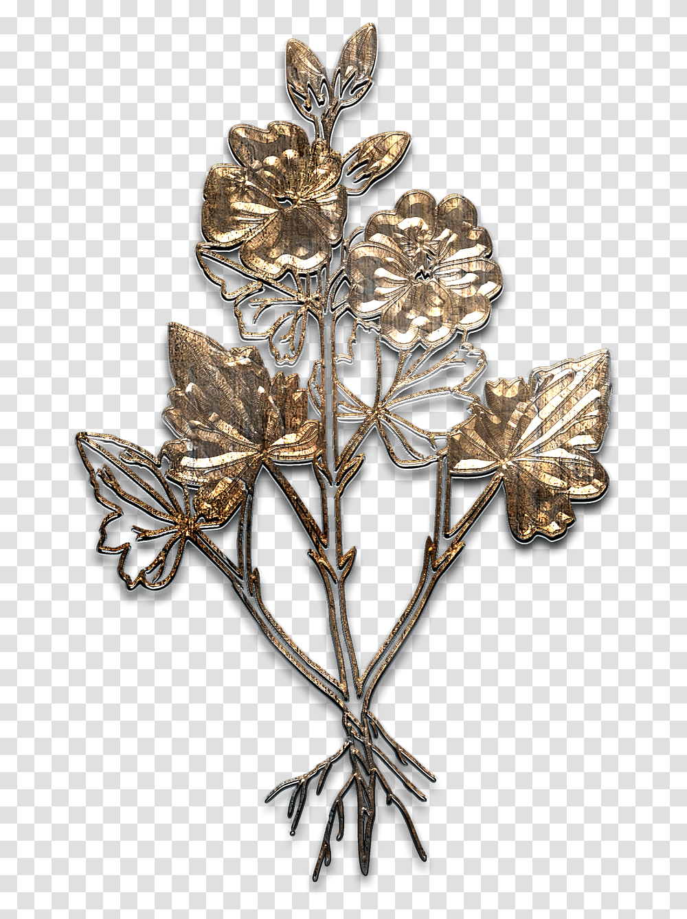 Flower Metal Aged Gold Texture Graphic Gold, Accessories, Accessory, Jewelry, Brooch Transparent Png