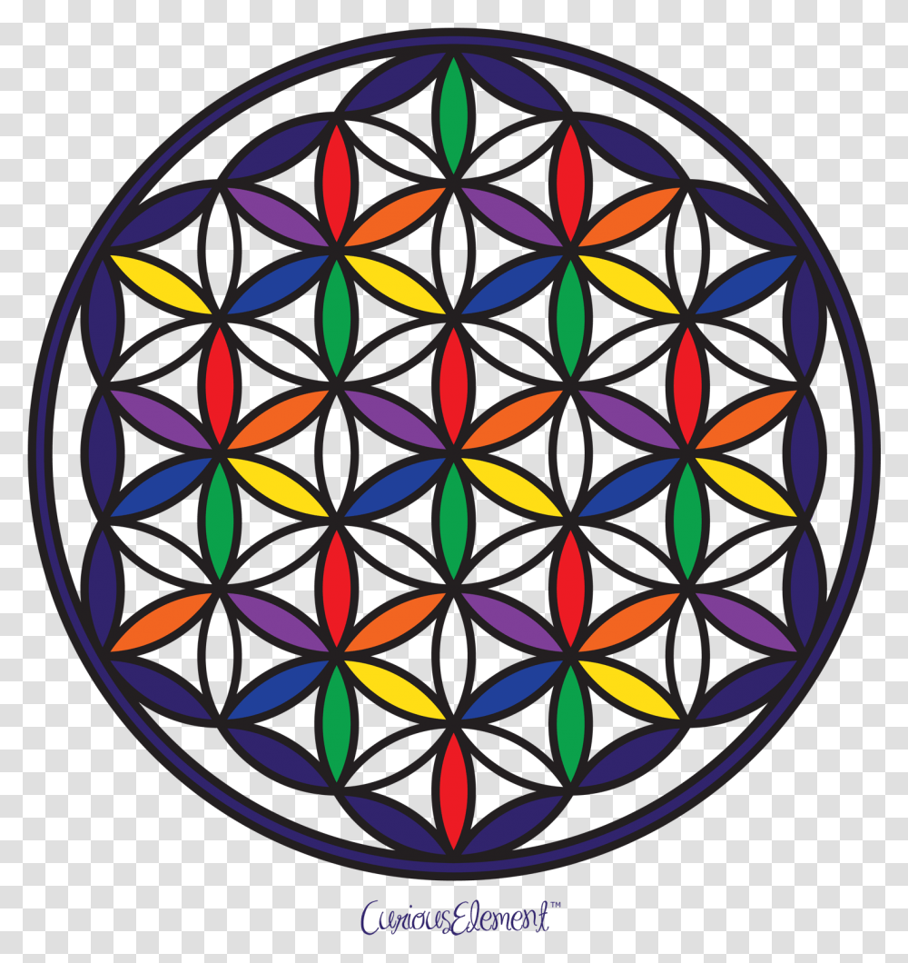 Flower Of Life By Curiouselement Flor De La Vida, Ornament, Pattern, Fractal, Rug Transparent Png