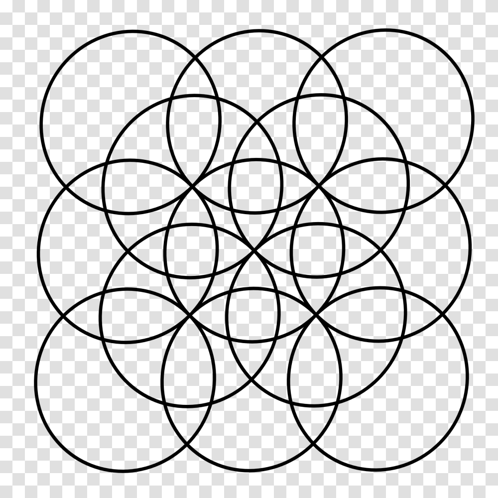 Flower Of Life Circles Square, Gray, World Of Warcraft Transparent Png