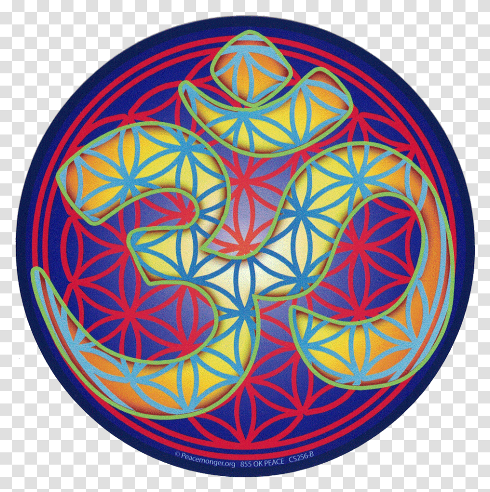 Flower Of Life Om Sticker, Ornament, Pattern, Painting Transparent Png