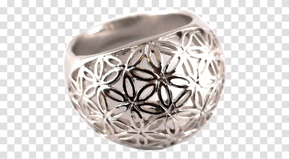 Flower Of Life Ring Titanium Ring, Silver, Accessories, Accessory, Cuff Transparent Png