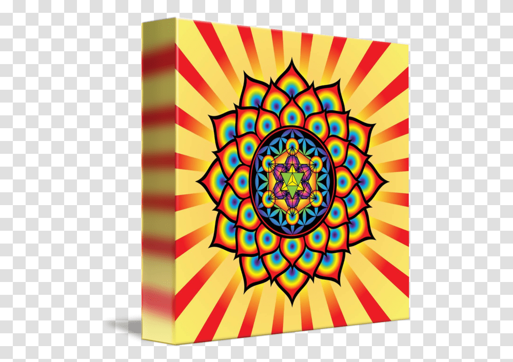 Flower Of Life With Metatrons Cube By Galactic Mantra Merkaba Mandala, Art, Poster, Advertisement, Stained Glass Transparent Png
