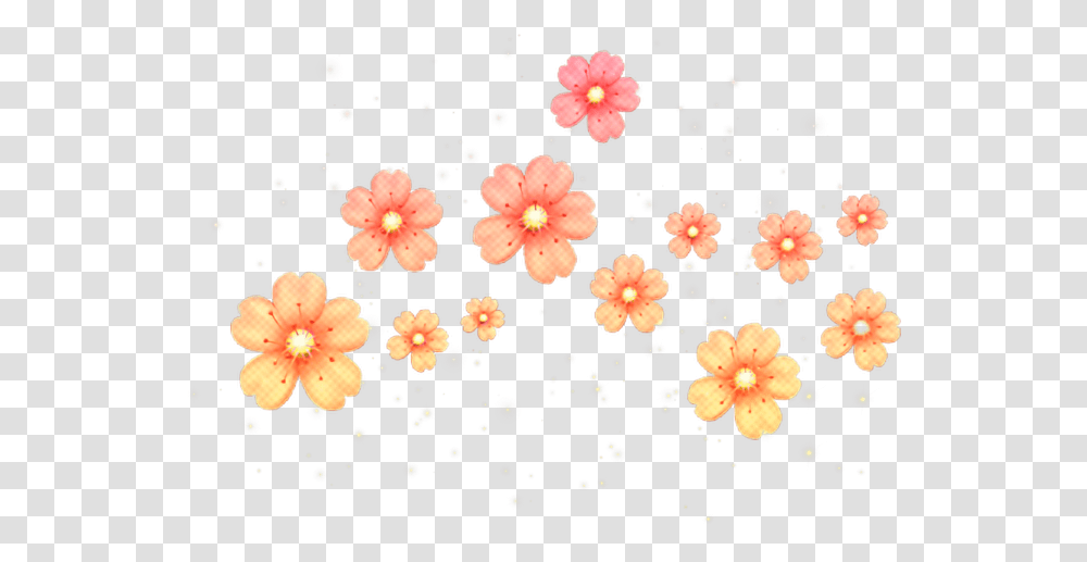 Flower Orange Glitter Nature Overlays Emoji Flor, Plant, Anther, Blossom, Petal Transparent Png