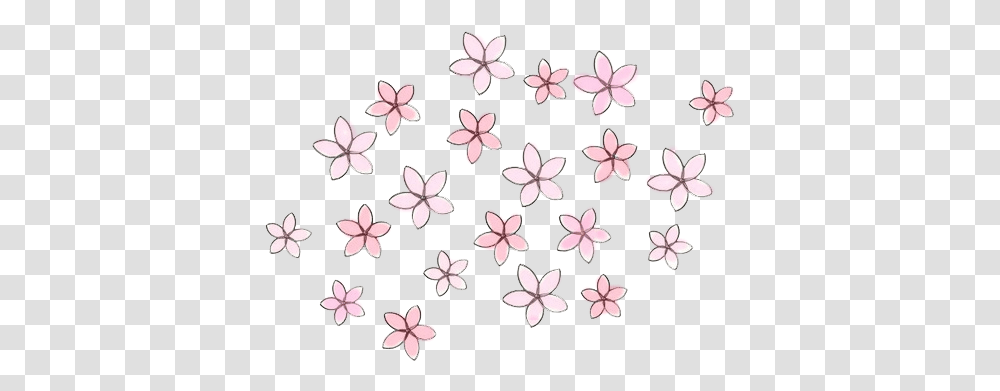 Flower Overlays Overlays Tumblr Flowers Pink Flower Doodle Background, Petal, Plant, Blossom, Cherry Blossom Transparent Png