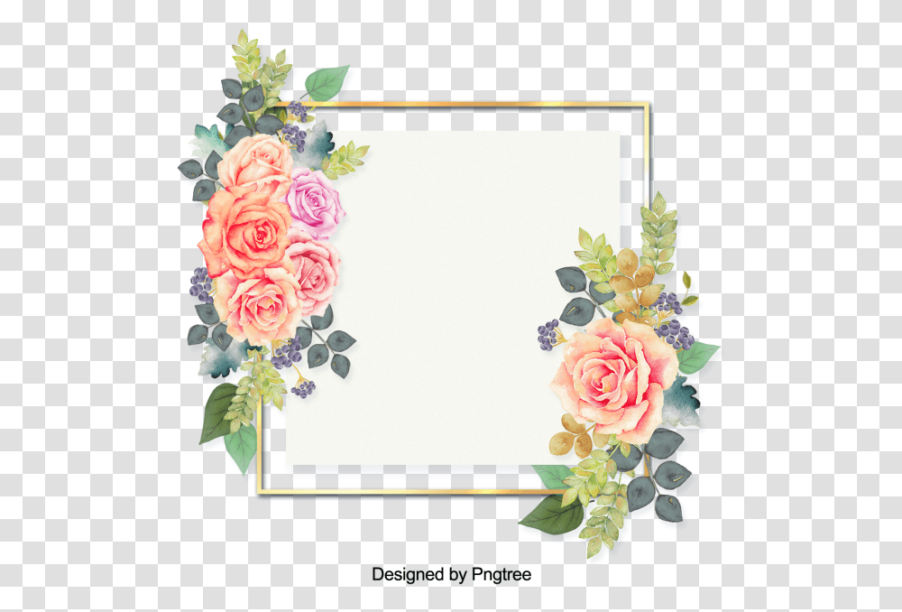 Flower Painting Border, Rose, Plant, Floral Design, Pattern Transparent Png