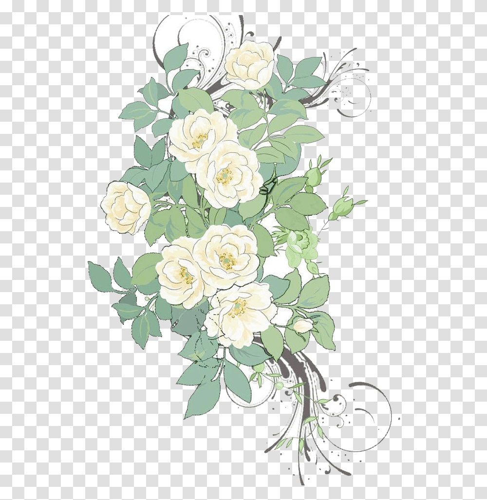 Flower Painting Pattern Watercolor White Rose, Floral Design, Plant Transparent Png