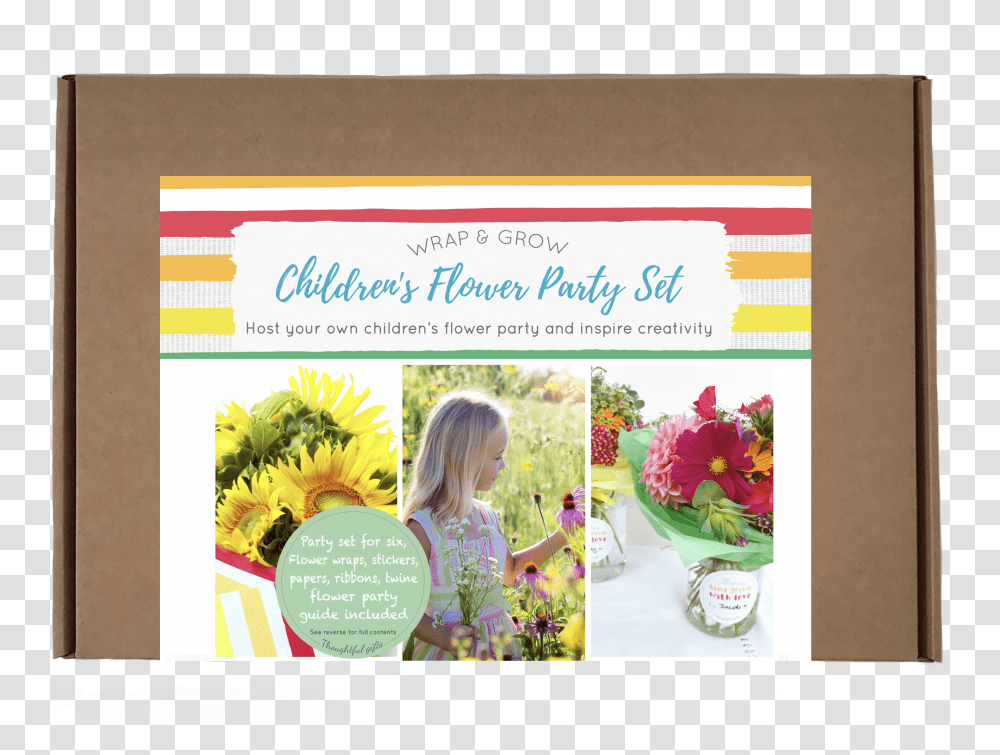 Flower Party Set - Kelly Rideout Sunflower, Person, Poster, Advertisement, Flyer Transparent Png