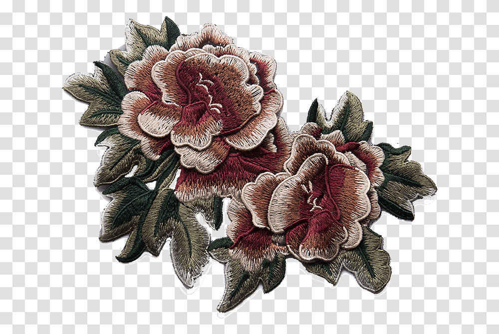 Flower Patch Flowers Embroidery, Pattern, Rug, Ornament, Dahlia Transparent Png