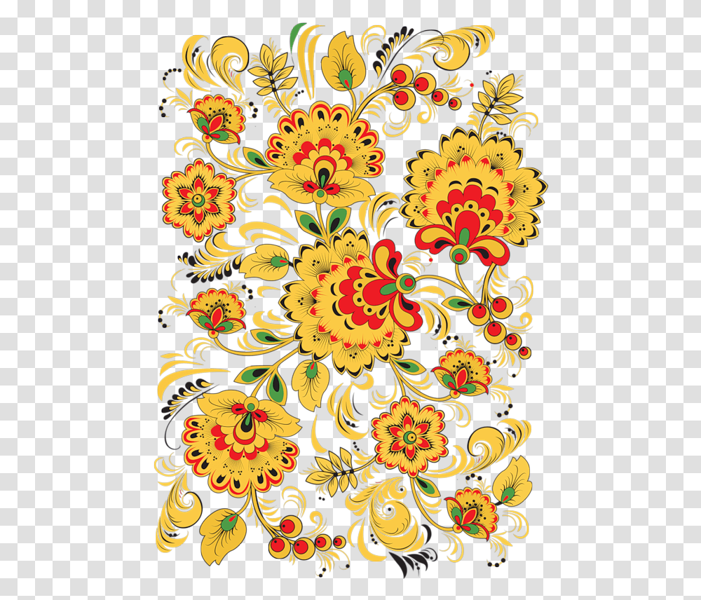 Flower Pattern Design Khokhloma Flower, Floral Design, Rug Transparent Png