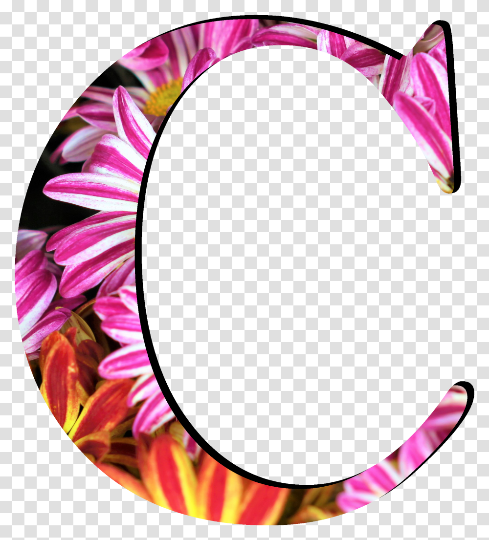 Flower Pattern Letters C Circle, Oval, Photography Transparent Png