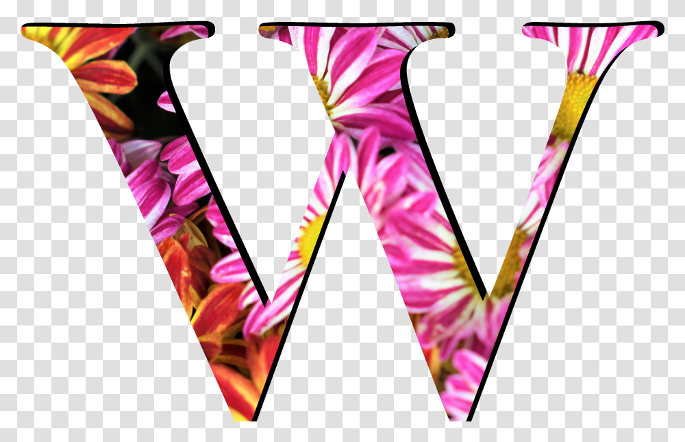 Flower Pattern Letters W Thong, Purple, Person Transparent Png