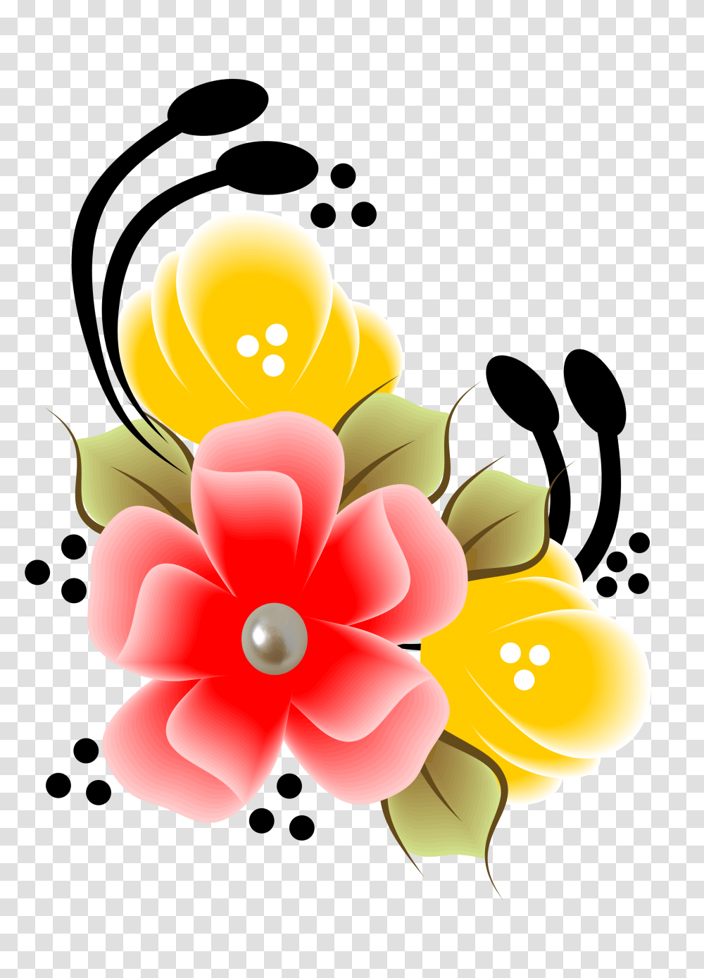 Flower Plus In Flower, Floral Design, Pattern Transparent Png