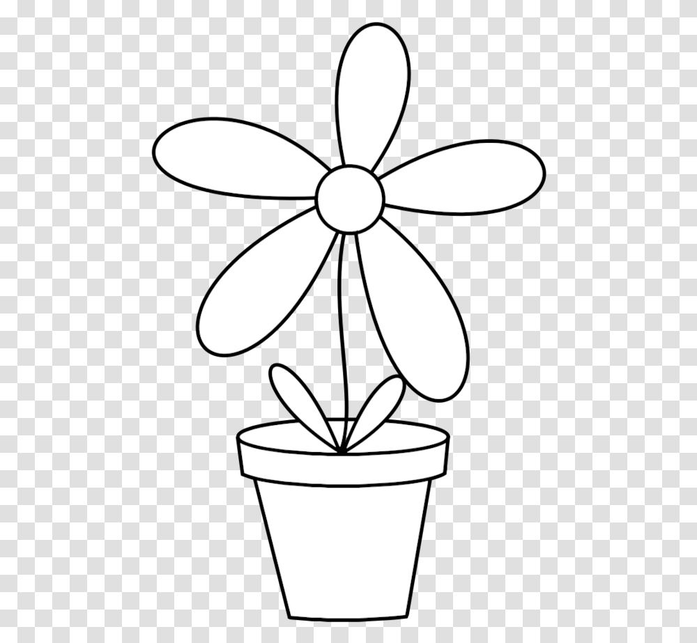 Flower Pot Clipart Black And White Black And White Flower Pot, Lamp, Machine Transparent Png
