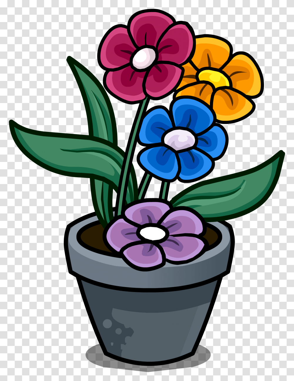 Flower Pot For Drawing, Floral Design, Pattern Transparent Png