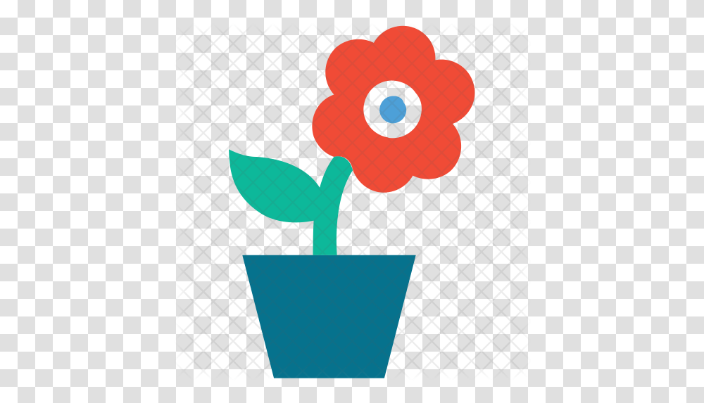Flower Pot Icon Of Flat Style Flowerpot, Plant, Symbol, Text, Crowd Transparent Png