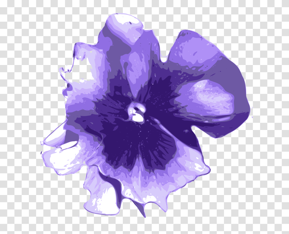 Flower Purple Blue Watercolor Violet Flower, Plant, Blossom, Petal, Geranium Transparent Png
