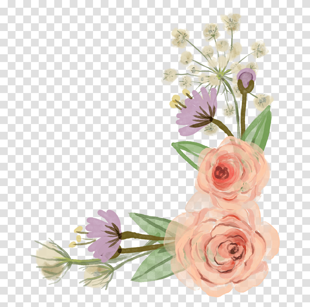 Flower Rose Clip Art Flower Border Download 806929 Flower Border, Plant, Blossom, Floral Design, Pattern Transparent Png